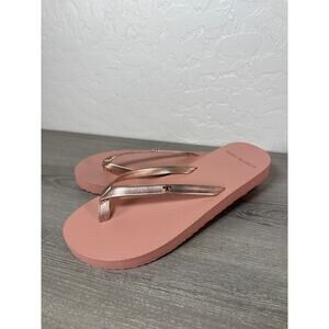 New! Tory Burch Metallic Rose Gold Leather Flip Flop size 5 M